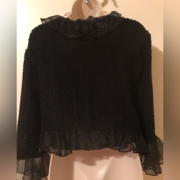 Armani Collezioni, Size 10, Black Ruffle Blouse - Picture 4 of 4